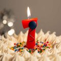 Creative Converting 104207 3in Red in7in Birthday Candle with Blue Balloon 286BCNDLBLN7